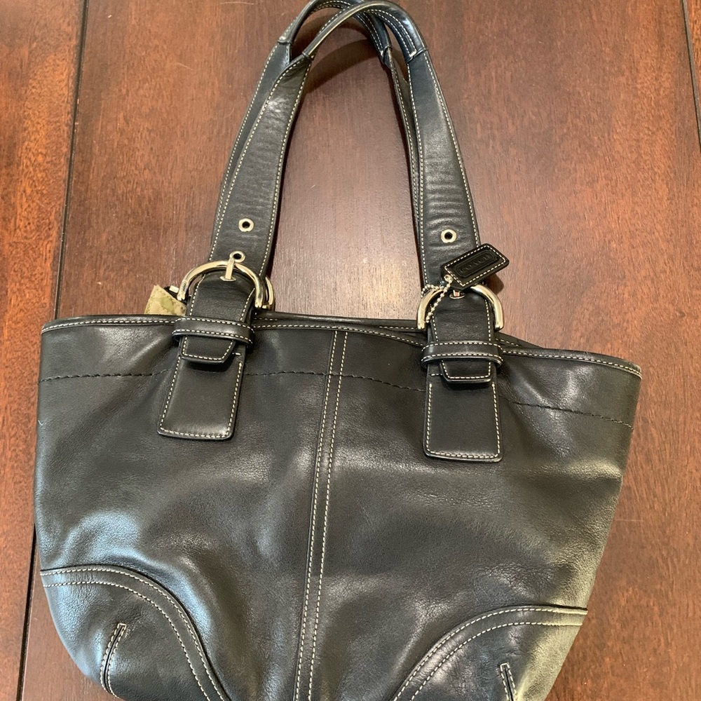 Coach Dark Leather Shoulder Bag